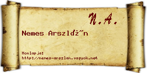 Nemes Arszlán névjegykártya